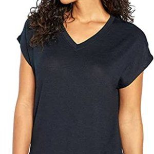 Orvis Women's Short Sleeve V-Neck Tunic Knit Top - Black - L